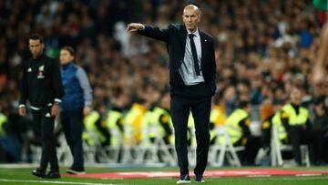 Zidane, en un partido en el Santiago Bernabéu.