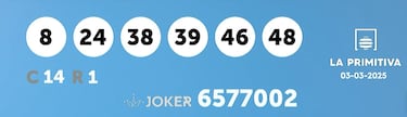 La Primitiva: comprobar los resultados del sorteo de hoy, lunes 3 de marzo