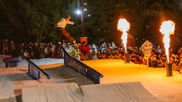 Jaime Castro competes during the Red Bull Night Rider in El Tarter, Andorra, on February 15 2025.