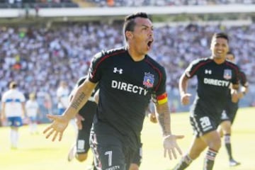 Futbol, Colo Colo vs Universidad Catolica
Quinta fecha, campeonato de Clausura 2016/17
El jugador de Colo Colo Esteban Paredes celebra su gol contra Universidad Catolica durante el partido de primera division disputado en el estadio Monumental de Santiago, Chile.
04/03/2017
Ramon Monroy/Photosport
*************

Football, Colo Colo vs Universidad Catolica
Fifth date, Clousure Championship 2016/17
Colo Colo's player Esteban Paredes celebrates after scoring against Universidad Catolica during the first division football match at the Monuemnatl stadium in Santiago, Chile.
04/03/2017
Ramon Monroy/Photosport