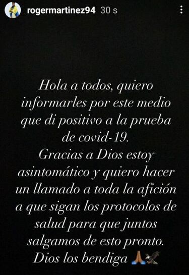 Roger Martínez y Leo Suárez dieron positivo a Covid-19