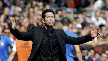 Simeone, en el partido de Mestalla.