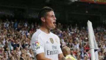 James, celebra un gol.