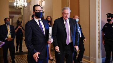 Steven Mnuchin y Mark Meadows en Washington, DC, USA. Agosto 3, 2020.