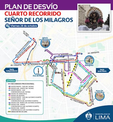 Restricción vehicular por la procesión del Señor de los Milagros: qué zonas se cerrarán y hasta cuándo