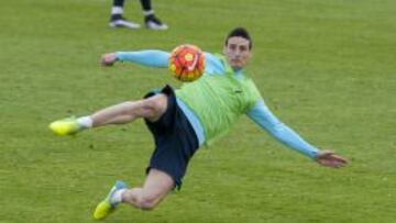 Aduriz, en el entrenamiento del Athletic