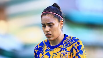 Lizbeth Ovalle of Tigres during the 3rd round match between Santos and Tigres UANL as part of the Liga BBVA MX Femenil, Torneo Apertura 2025 at TSM Corona Stadium, on July 28, 2025 in Torreon, Cohuila, Mexico.