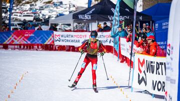 El esquiador español Oriol Cardona, durante la disputa de la prueba de esprint en los Mundiales de Skimo ISMF de Boí Taüll.