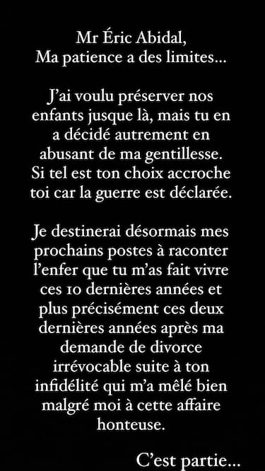La exmujer de Abidal carga contra el exfutbolista: “Espera porque la guerra está declarada”