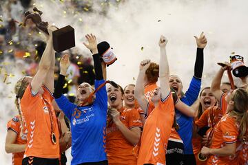 Celebración de la selección holandesa tras proclamarse campeona del mundo al vencer en la final a la selección española. 
