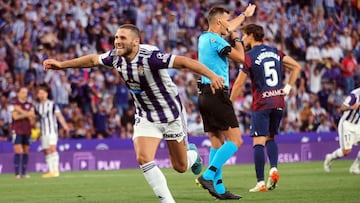 VALLADOLID. 29/05/22. PHOTOGENIC. PARTIDO DE LA LIGA SMARTBANK ENTRE EL REAL VALLADOLID Y EL HUESCA. GOL DE WEISSMAN.