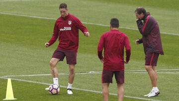Torres durante el entrenamiento.