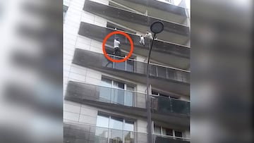 hombre araña mali paris niño escala