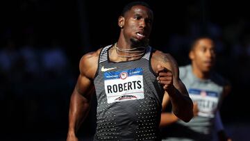 Gil Roberts corre en la prueba de 400 metros durante los trials de Estados Unidos de 2016.