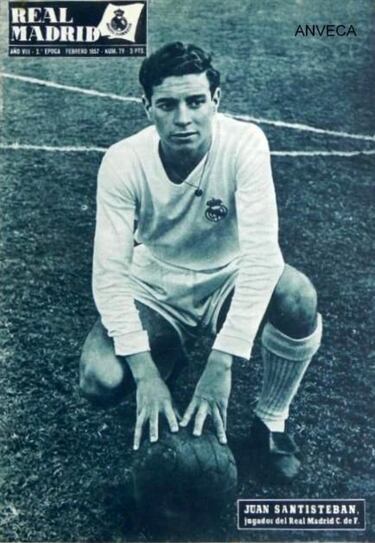 Juan Santiesteban: El nacido en Sevilla fue otra de las piezas fundamentales para los 5 títulos del Madrid. Campeón con el Real Madrid en 1955-56, 1956-57, 1957-58, 1958-59 y 1959-60.
