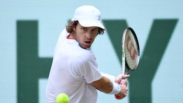 Tennis - ATP 500 - Halle Open - OWL Arena, Halle, Germany - June 23, 2023 Chile's Nicolas Jarry in action during his quarter final match against Germany's Alexander Zverev REUTERS/Edith Geuppert
