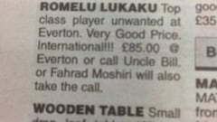 Intentan vender a Lukaku en un anuncio por palabras del periódico