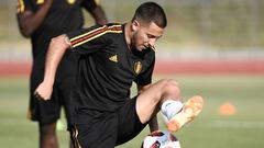 Hazard volver&aacute; a ejercitarse esta ma&ntilde;ana con el resto de compa&ntilde;eros despu&eacute;s de haber trabajado ayer en el gimnasio.