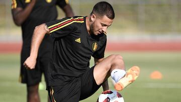 Hazard volverá a ejercitarse esta mañana con el resto de compañeros después de haber trabajado ayer en el gimnasio.