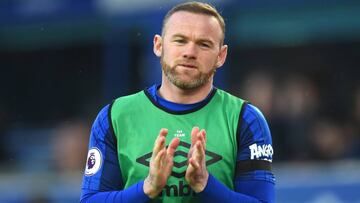 Wayne Rooney calentando con el Everton antes del partido frente al West Bromwich de la Premier League el 20 de enero de 2018. 