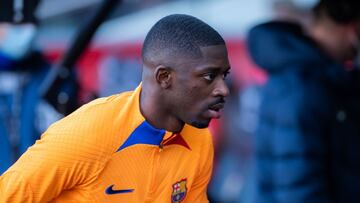 Ousmane Dembele of FC Barcelona looks on during La Liga match, football match played between FC Barcelona and Atletico de Madrid at Camp Nou stadium on February 6, 2022, in Barcelona, Spain.
AFP7
06/02/2022 ONLY FOR USE IN SPAIN