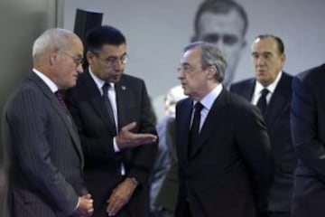 Los presidentes del Real Madrid, Florentino Pérez y del Barcelona Josep Maria Bartomeu.