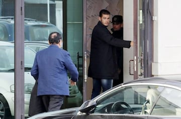 Lucas Hernández, entrando en los Juzgados de Majadahonda.