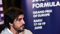 McLaren Honda&#039;s Spanish driver Fernando Alonso speaks during an interview with AFP in Baku on March 8, 2016, ahead of a Formula One Grand Prix to be held in the city for the first time, from June 17 to 19, 2016.
 