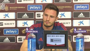 Saúl Ñíguez, en rueda de prensa con la Selección Española.