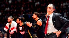 Sergio Scariolo, entrenador de la Virtus de Bolonia, durante un partido de la Euroliga.