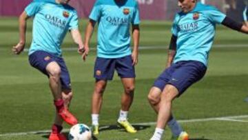 NO PARAN. El Barça se ejercitó.
