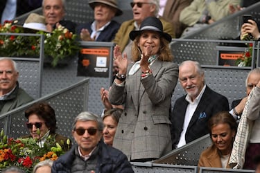 La Infanta Elena durante el partido de Rafa Nadal en el Mutua Madrid Open.
