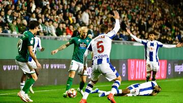 Momento del partido de Copa del Rey entre el Racing de Ferrol y el Leganés.