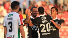 Futbol, Palestino vs Colo Colo
Fecha 7, campeonato Nacional 2022.
El jugador de Colo Colo Christian Santos celebra su gol contra Palestino durante el partido de primera division en el estadio La Cisterna.
Santiago, Chile.
20/03/2022
Dragomir Yankovic/Photosport

Football, Palestino vs Colo Colo
7nd date, 2022 National Championship.
Colo ColoÕs player Christian Santos celebrates his goal against Palestino during the first division match at the La Cisterna stadium in Santiago, Chile.
20/03/2022
Dragomir Yankovic/Photosport