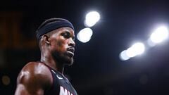 BOSTON, MASSACHUSETTS - MAY 25: Jimmy Butler #22 of the Miami Heat looks on against the Boston Celtics during the first quarter in game five of the Eastern Conference Finals at TD Garden on May 25, 2023 in Boston, Massachusetts. NOTE TO USER: User expressly acknowledges and agrees that, by downloading and or using this photograph, User is consenting to the terms and conditions of the Getty Images License Agreement.   Maddie Meyer/Getty Images/AFP (Photo by Maddie Meyer / GETTY IMAGES NORTH AMERICA / Getty Images via AFP)