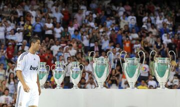 Cristiano Ronaldo en el estadio Santiago Bernabéu.