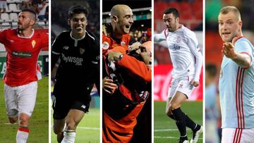 De izquierda a derecha: Víctor Curto, Correa, Pablo Infante, Iago Aspas y Guidetti.