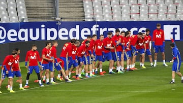Entrenamiento de la Selección española en Saint Denis.