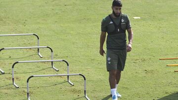 Fekir, durante un entrenamiento.