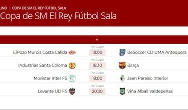 Movistar Inter, Levante y Barça lideran los cuartos de Copa