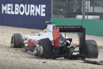 Esteban Gutierrez tras chocar con Fernando Alonso.