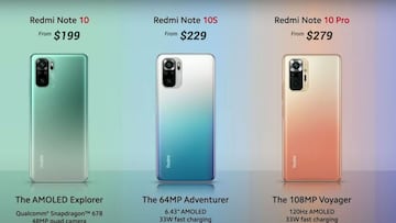 Xiaomi Redmi Note 10, Pro, 10S y Note 10 5G, desde 199 d車lares con pantalla AMOLED