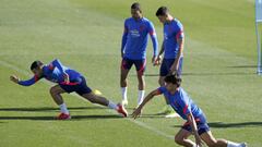 Jo&atilde;o F&eacute;lix y Correa, en la sesi&oacute;n de entrenamiento del Atl&eacute;tico.