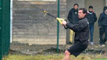 Reynero en uno de los &uacute;ltimos entrenamientos como profesional en Puerto Montt.