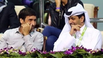 Ra&uacute;l, junto al presidente del PSG, Nasser Al-Khelaifi.