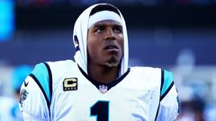 (FILES) This file photo taken on September 30, 2017 shows Cam Newton #1 of the Carolina Panthers looking on during the game against the New England Patriots at Gillette Stadium  in Foxboro, Massachusetts.  
 Yogurt maker Dannon said October 5, 2017 it will no longer work with Carolina Panthers quarterback Cam Newton in the wake of a sexist remark by the NFL star to a woman reporter. Asked by Charlotte Observer reporter Jourdan Rodrigue about teammate Devin Funchess and the way he runs pass routes, Newton said, &quot;It&#039;s funny to hear a female talk about routes.&quot; The stinging backlash came quickly, with Dannon&#039;s Oikos brand dropping Newton as a spokesman. / AFP PHOTO / GETTY IMAGES NORTH AMERICA / Maddie Meyer