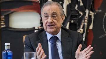 Florentino P&eacute;rez, presidente del Real Madrid, durante la entrevista exclusiva con AS.