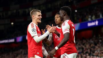 Gabriel Martinelli and Bukayo Saka found the net for Arsenal who extend their perfect start to their Champions League campaign.
