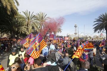 Barça's open-top bus parade after Liga-Copa double