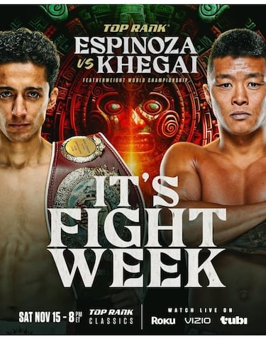 Así es Arnold Khegai, el rival de ‘El Divino’ Espinoza por el título mundial OMB del peso pluma de boxeo